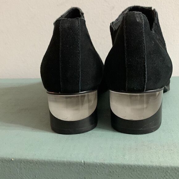 Steve Madden‎ black ankle boots. Clear heel suede booties size 7.5 - Picture 2 of 7